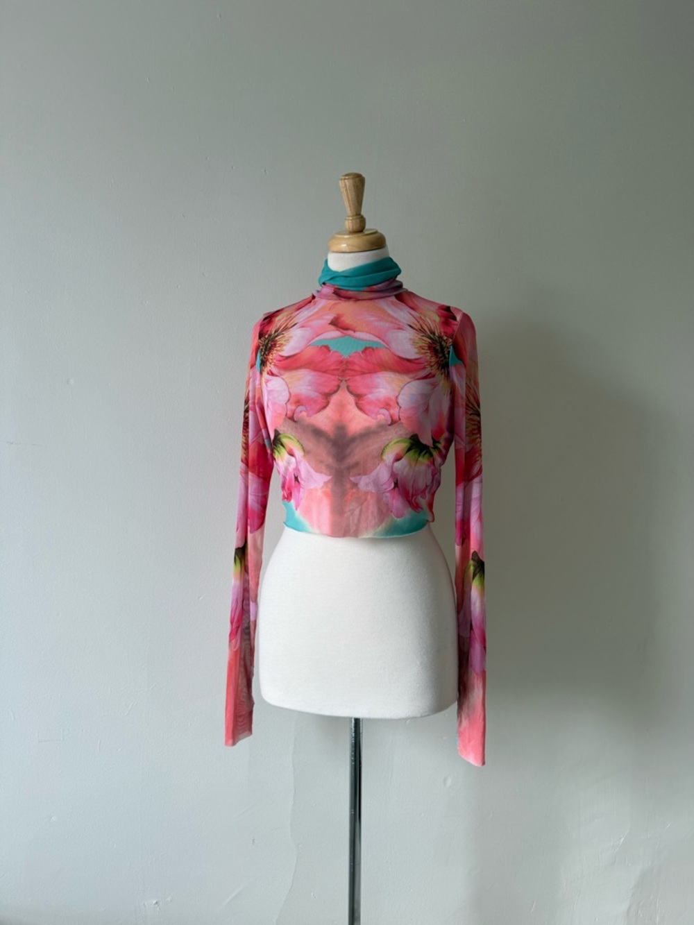 AFRM Zadie Power Mesh Turtleneck Long Sleeve Top